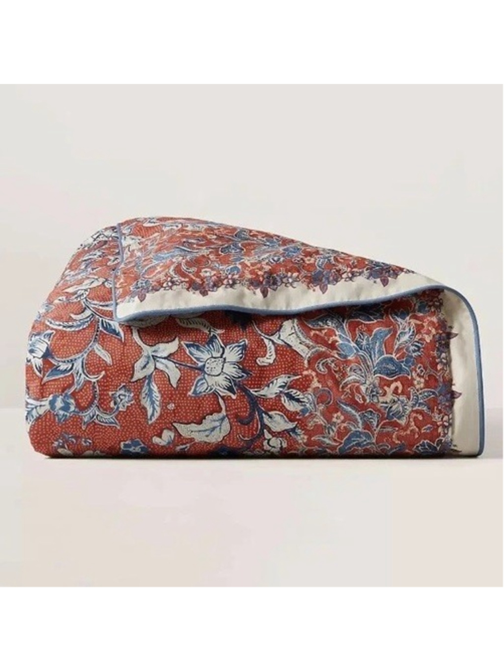 Ralph Lauren Mirabelle Floral Duvet Cover Rust Blue Queen Bedding Floral New - Picture 5 of 9